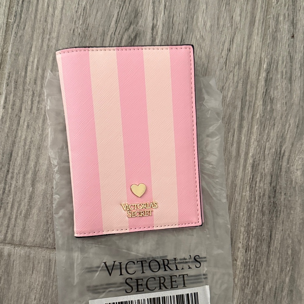 Victoria's Secret Pink and Cream Striped Passport Cover